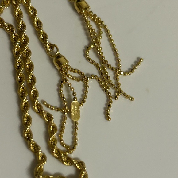 MILOR ITALY 14K YELLOW GOLD ROPE TASSEL tie extra long chain NECKLACE not scrap - Picture 6 of 16